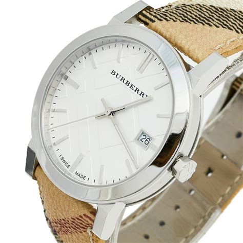 burberry heritage bu9025 silver classic women& 39|Burberry Ladies The City Haymarket Check Watch BU9025.